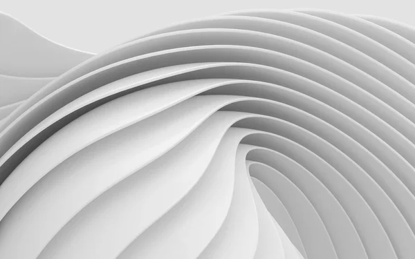 Curvas Blancas Con Geometría Abstracta Representación Dibujo Digital Informático — Foto de Stock