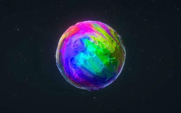 Värikäs Pallo Musta Tausta Renderöinti Tietokoneen Digitaalinen Piirustus — kuvapankkivalokuva