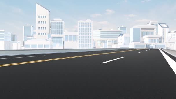 Městský silniční a digitální městský model, 3D vykreslování. — Stock video