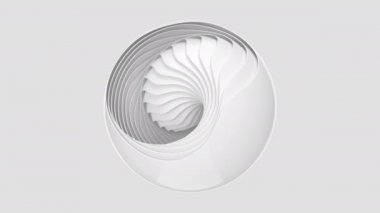 Soyut geometriye sahip beyaz eğriler, 3d biçimlendirme.