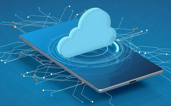 Mobile Und Cloud Computing Fachgebiet Naturwissenschaften Und Technik Rendering Digitale — Stockfoto