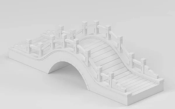 Puente Arco Con Fondo Blanco Representación Dibujo Digital Informático —  Fotos de Stock