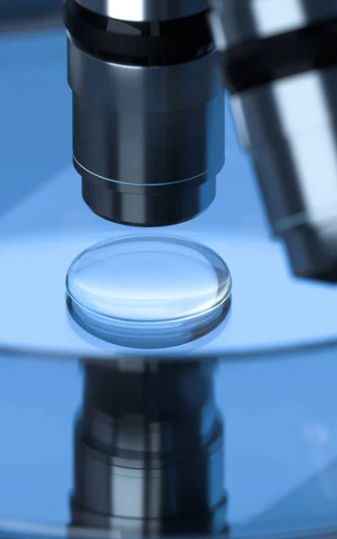 研究室のガラスと顕微鏡 3Dレンダリング コンピュータ デジタル ドローイング — ストック写真
