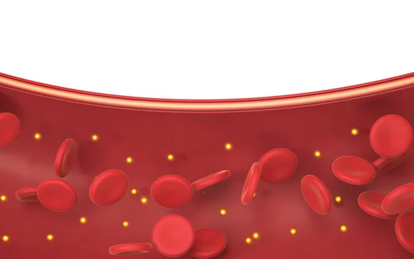 Glóbulos Vermelhos Vaso Sanguíneo Renderização Desenho Digital Computador — Fotografia de Stock