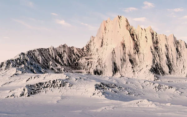 Snöiga Berg Bakgrund Rendering Digitalritning — Stockfoto