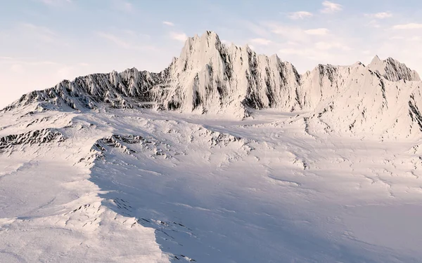 Snødekt Fjell Bakgrunn Gjengivelse Datategning – stockfoto