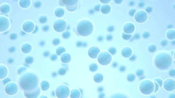 蓝色背景的大群链球菌，3D呈现. — 图库视频影像