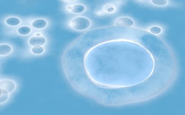 Virüslü bakteriler, mikroplar ve mantarlar, üç boyutlu görüntüleme. Bilgisayar dijital çizimi.