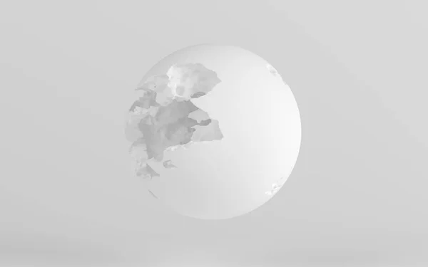 Damaged Sphere White Background Rendering Computer Digital Drawing — Stock Photo, Image