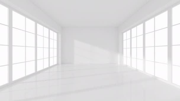 La chambre blanche vide, rendu 3d. — Video