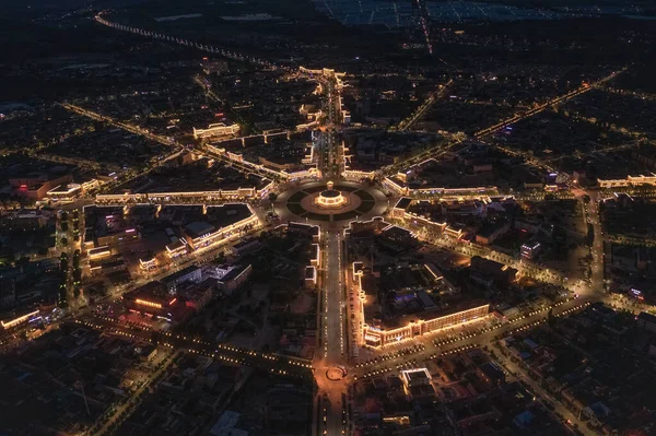 Paisagem Urbana Cidade Turca Bagua China Entardecer Fotografias Filmagens Xinjiang — Fotografia de Stock