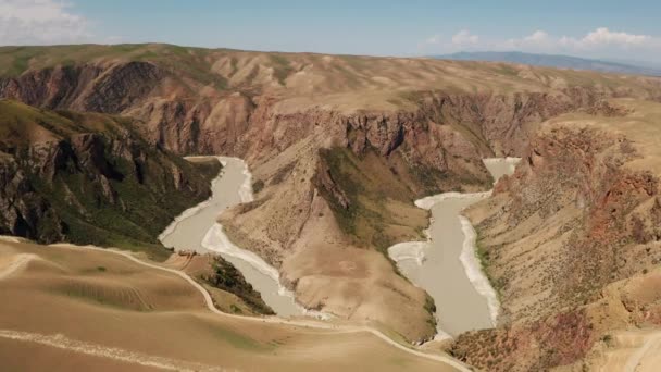 Prateria e fiume in una giornata di sole. — Video Stock