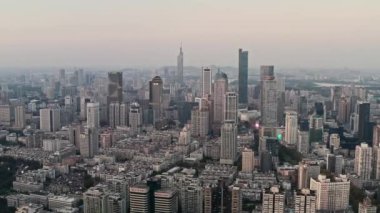 Nanjing 'deki şehir manzarası, Jiangsu, Çin.