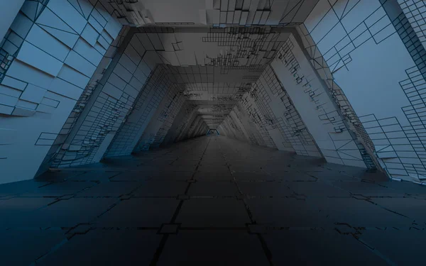 Túnel Vazio Com Fundo Escuro Renderização Desenho Digital Computador — Fotografia de Stock