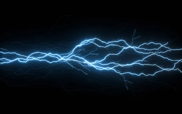 Lightning Black Background Rendering Computer Digital Drawing — Stock Photo, Image