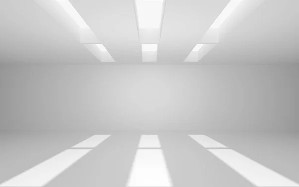 Ruangan Putih Kosong Rendering Gambar Digital Komputer — Stok Foto