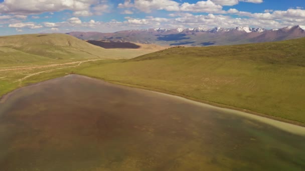 Байинбулукские Луга Горы Прекрасный День Аэрофотосъемка Лугу Байинбулуке Синьцзян Китай — стоковое видео