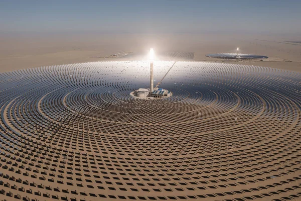 Photovoltaische Stromerzeugung Solarthermische Kraftwerke Schüsse Dunhuang China — Stockfoto