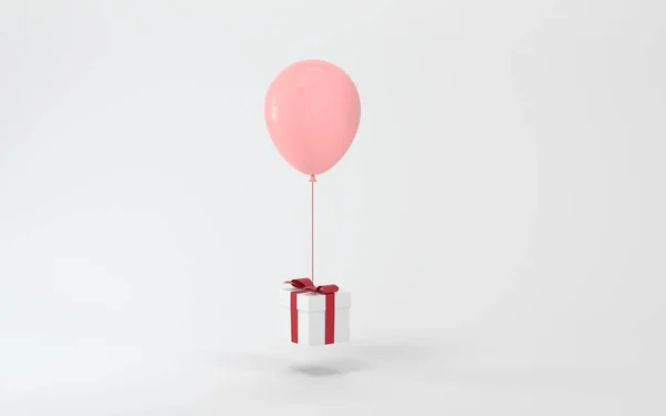 Balloon Present White Background Rendering Computer Digital Drawing — Stock Photo, Image