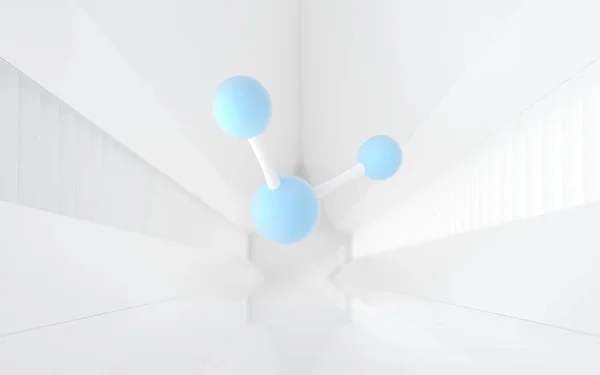 Molekul Dengan Latar Belakang Putih Render Gambar Digital Komputer — Stok Foto