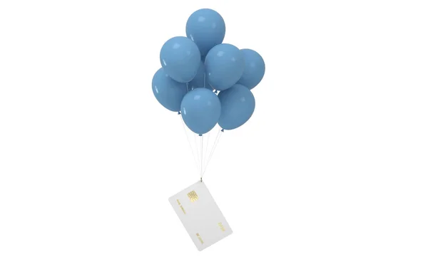 Globos Tarjeta Bancaria Con Fondo Blanco Representación Dibujo Digital Informático — Foto de Stock