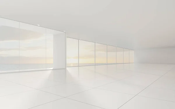 The white empty room, 3d rendering. Computer digital drawing.