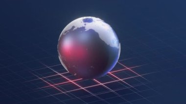 Dijital küreyle Dünya 'nın dönüşü, 3 boyutlu görüntüleme.