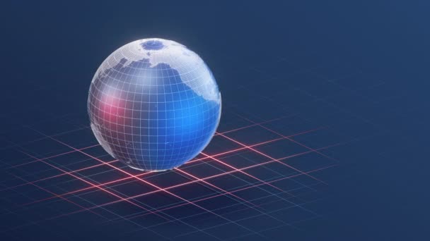 地球のループ回転 情報技術の概念 3Dレンダリング — ストック動画