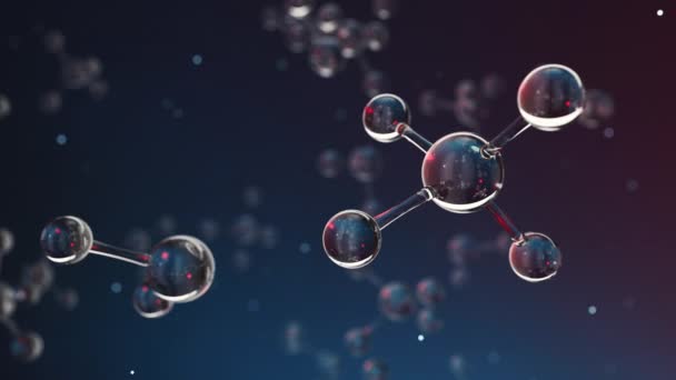 Chemische Molecule Met Donkere Achtergrond Rendering — Stockvideo