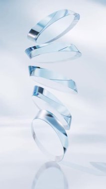 Şeffaf mavi cam geometri arkaplanı, 3D görüntüleme.