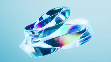 Akan eğri cam geometri arka planı, 3 boyutlu oluşturma.