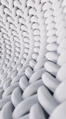 Mikroskobik detaylara sahip beyaz dalga bezi, 3 boyutlu görüntüleme.