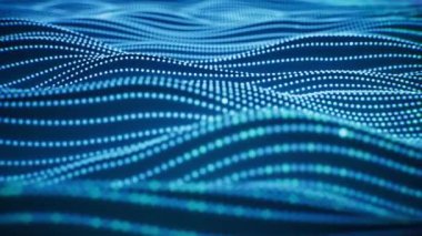 Akan eğri çizgileri ve parçacıklar arkaplan, 3d oluşturma.