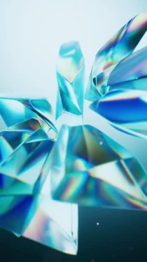 Soyut şeffaf cam mücevher arkaplanı, 3D görüntüleme.