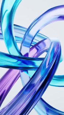 Şeffaf halka cam arkaplan, 3D görüntüleme.