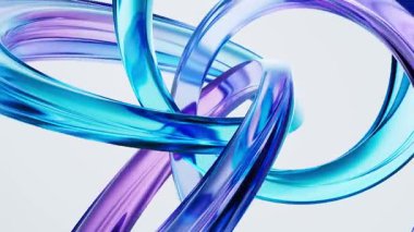 Şeffaf halka cam arkaplan, 3D görüntüleme.