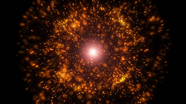 Rosso Arancione Incandescente Luce Scintillio Effetto Sfondo Fuoco Scintillante Stella — Foto Stock