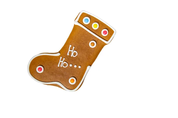 Ginger New Years gingerbread boot — 스톡 사진