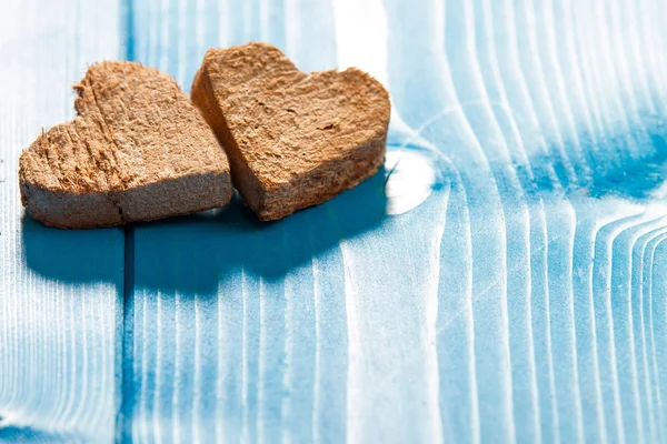 Hearts on Wooden Background — Stock Photo, Image