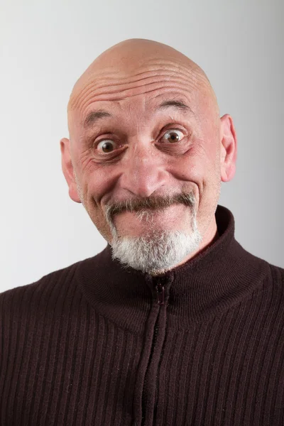 Portrait of a man with facial expressions very funny — Stock Photo, Image