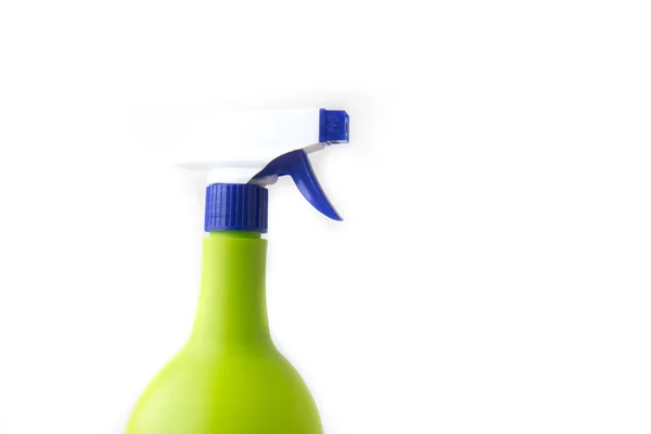 Flacone Giallo Spray Plastica Isolato Fondo Bianco Bottiglia Detersivo Nebulizzazione — Foto Stock