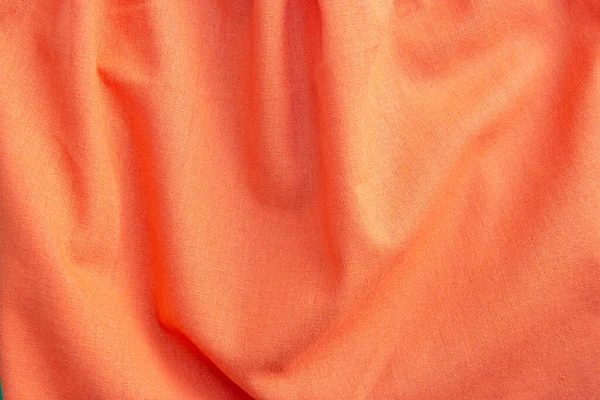 Linda Textura Tecido Laranja Com Dobras Sombras Contrastantes Fundo Envolto — Fotografia de Stock