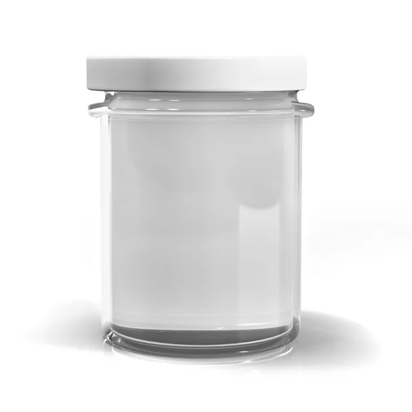 Pusty słoik szklany na białym tle — Zdjęcie stockowe