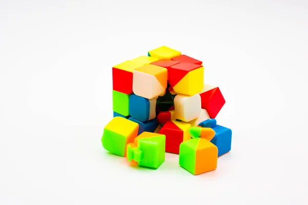 Cubo Rubik Puzzle Juguete Colores Cubo Multicolor — Foto de Stock