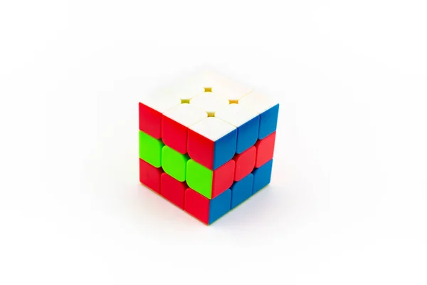 Rubik Cube Puzzle Colored Toy Multi Colored Cube — Stock Photo, Image