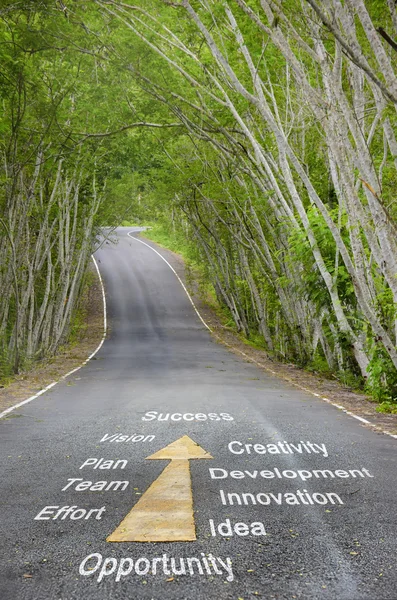 Ferramentas para palavras de sucesso na estrada — Fotografia de Stock