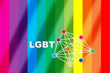 Gökkuşağı soyut arka planında LGBT 'nin eşitlik bağlantısı. Aşk aşk konsepti ve eşitlik başarı fikridir.