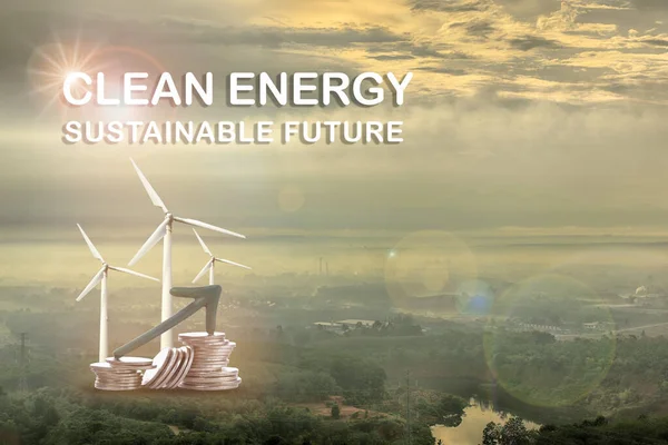 Czysta Energia Dla Koncepcji Zrównoważonego Rozwoju Przyszłości Pomysł Alternatywnego Wzrostu — Zdjęcie stockowe