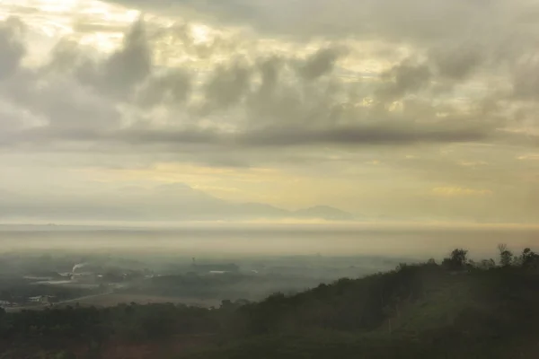 Beautiful Landscape View Mountain Fog Morning Surat Thani Thailand Nature — Stock Photo, Image
