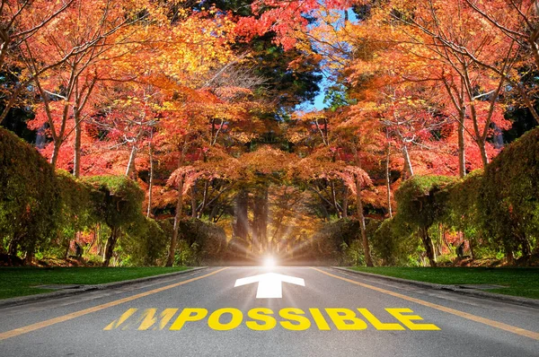 Mögliches Konzept Und Weiter Versuchen Idee Wandel Von Unmöglich Möglich — Stockfoto